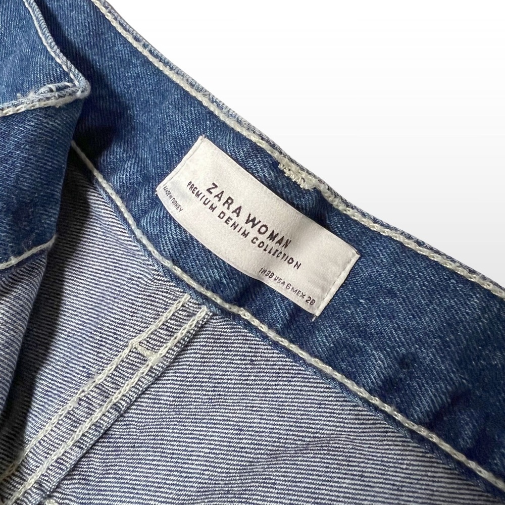 Zara Woman Premium Denim Size 6 Trinny High Rise Wide Leg Flare Blue Jeans NWOT